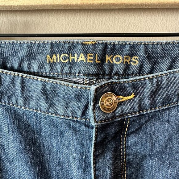 Women's Plus 14 Michael Kors Y2K Dark Wash Selma Flare Denim Jeans Flare - Picture 4 of 7